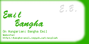 emil bangha business card